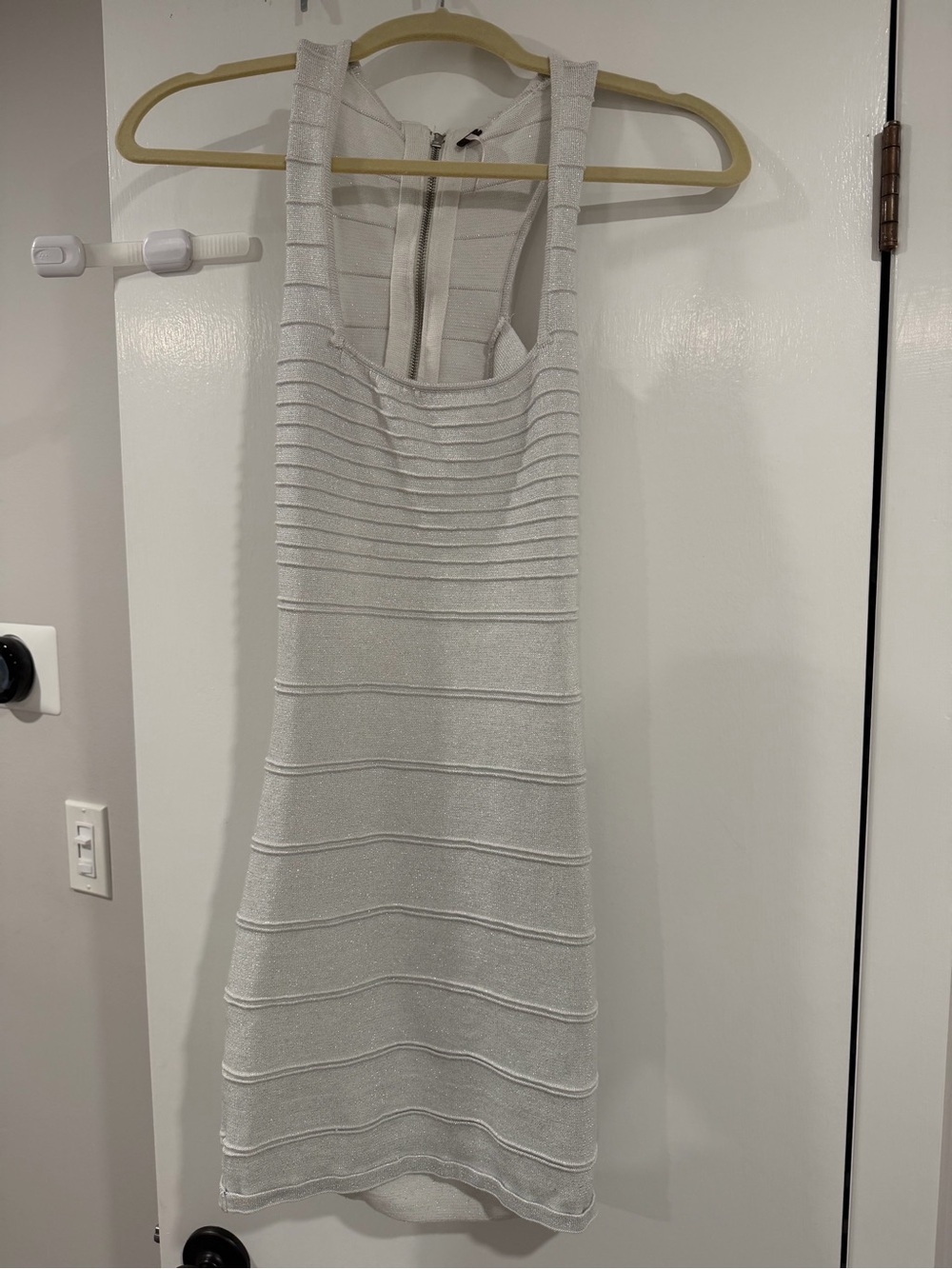 Silver Ribbed Tank Dress - Women's Sleeveless Knit Dress